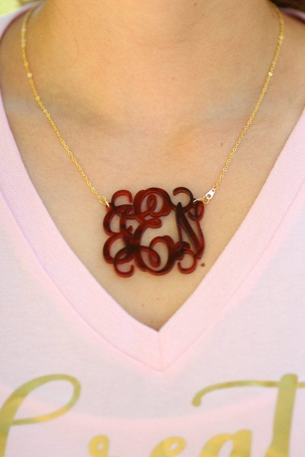 Acrylic shop monogram necklace