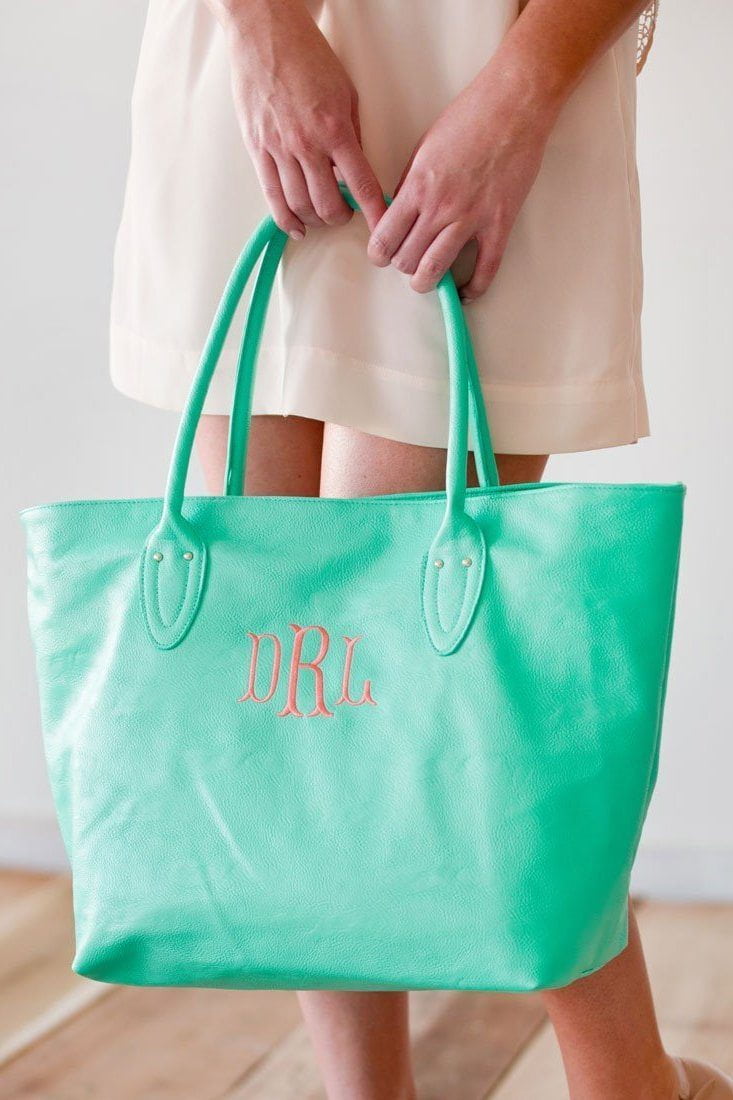 Monogrammed Jute Flight Bag