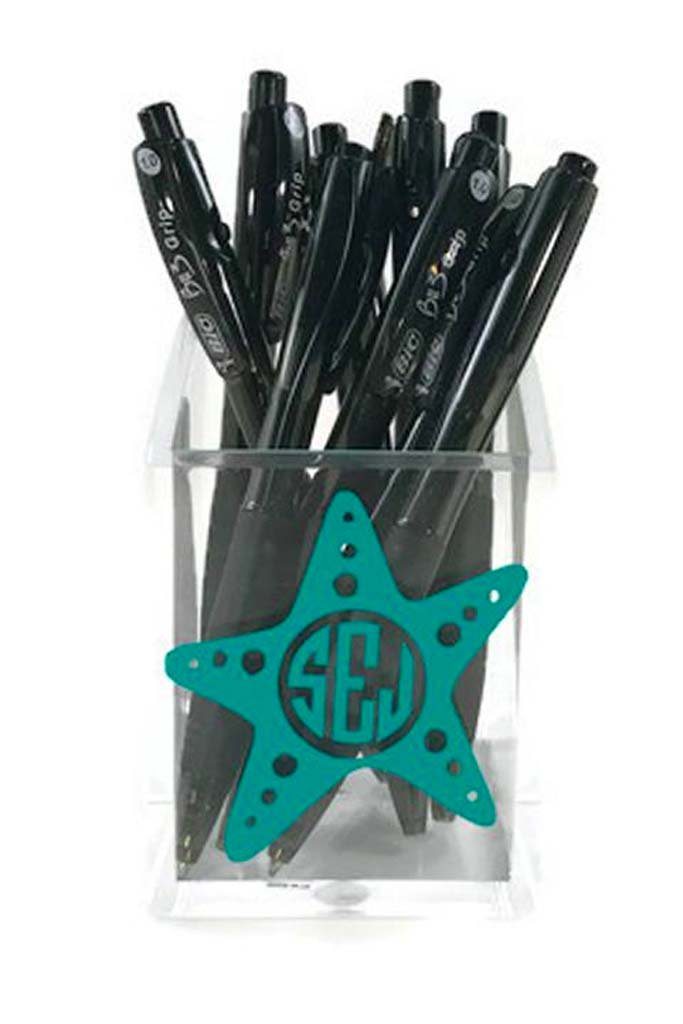 Monogrammed Acrylic Pen Holder Personalized Pen Cup Acrylic 